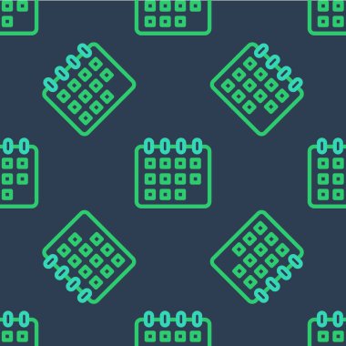 Çizgi Takvimi simgesi mavi arkaplanda izole edilmiş. Olay hatırlatma sembolü. Vektör.