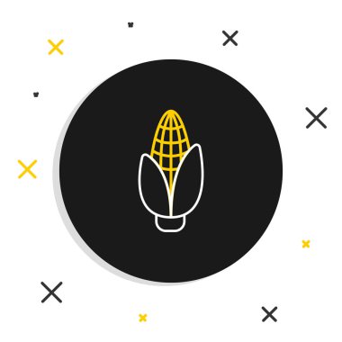 Beyaz arkaplanda çizgi mısır simgesi izole edildi. Renkli taslak konsepti. Vektör.