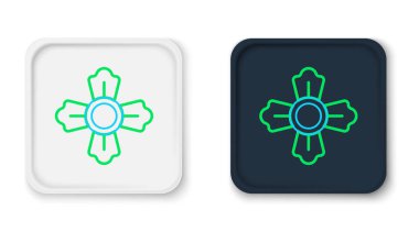 İtfaiyeci çizgisi simgesi beyaz arka planda izole edildi. Renkli taslak konsepti. Vektör.