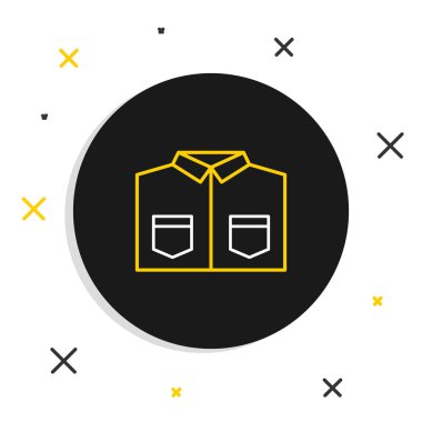 Line Shirt simgesi beyaz arkaplanda izole edildi. Renkli taslak konsepti. Vektör