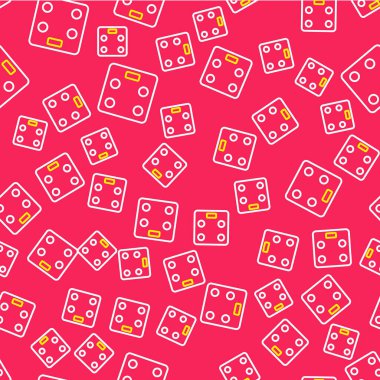 Line Smart banyo ölçekli simge kırmızı arka planda izole edilmiş pürüzsüz desen. Ağırlık ölçüm aletleri. İnternet kavramının kablosuz bağlantısı. Vektör