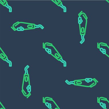 Hat elektrikli saç kırpıcı ya da traş ikonu mavi arka planda izole edilmiş pürüzsüz desen. Berber dükkanı sembolü. Vektör