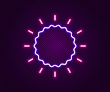 Parlayan neon çizgi simgesi siyah arkaplanda izole edildi. Renkli taslak konsepti. Vektör