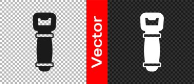 Şeffaf arkaplanda siyah şişe açma simgesi izole edildi. Vektör