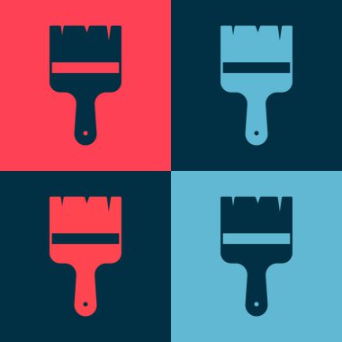 Pop sanat fırçası ikonu renk arkaplanında izole edilmiş. Vektör