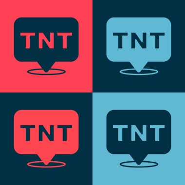 Pop Art Exonate Bomba İmha ikonu renk arkaplanında izole edildi. Saatli bomba - patlama tehlikesi kavramı. Vektör