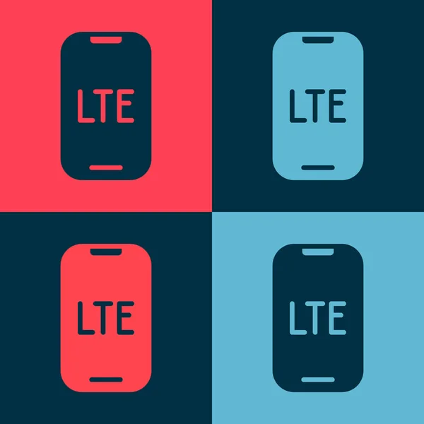 Pop Art Lte Network Icon Isolated Color Background Vector — Stock Vector