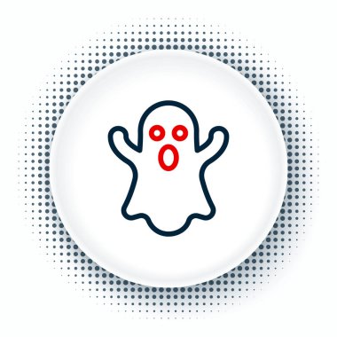 Hat Hayalet simgesi beyaz arkaplanda izole edildi. Mutlu Cadılar Bayramı Partisi. Renkli taslak konsepti. Vektör