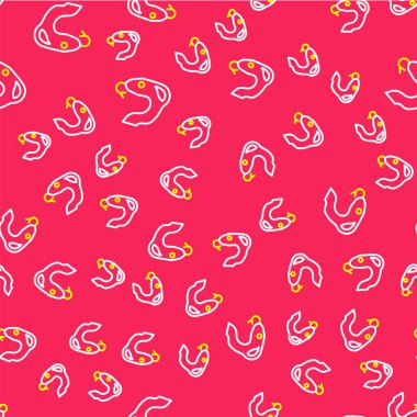 Çizgi Yılan simgesi kırmızı arkaplanda izole edilmiş kusursuz desen. Vektör