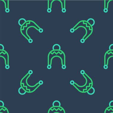 Hat Kış şapkası simgesi mavi arkaplandaki kusursuz deseni izole etti. Vektör