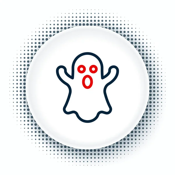 Hat Hayalet simgesi beyaz arkaplanda izole edildi. Mutlu Cadılar Bayramı Partisi. Renkli taslak konsepti. Vektör