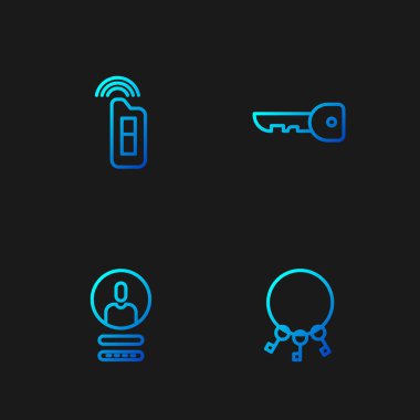 Satır satırını ayarla, hesap ekranı oluştur, uzaktan kumandalı ve anahtarlı araba. Renk simgeleri. Vektör