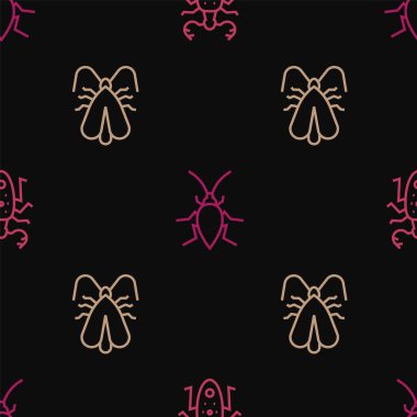 Çizgiyi Böcek geyiği, Giysi Güvesi ve Hamamböceği 'ni kusursuz şekilde dizin. Vektör