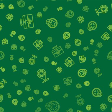 Hat monitörünü kardiyograma ayarla, Harita işaretleyicisi çapraz hastanesi ve düzgün bir şekilde çapraz sağlık. Vektör