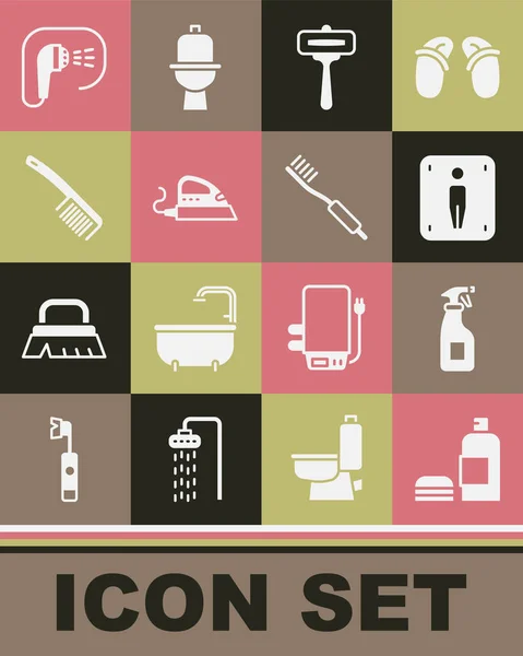 Set Bouteille Shampooing Bouteille Spray Nettoyant Toilettes Pour Hommes Rasoir — Image vectorielle