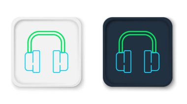 Beyaz arkaplanda hat kulaklığı simgesi izole edildi. Müşteri hizmetleri, yardım hattı, çağrı merkezi, faq, bakım. Renkli taslak konsepti. Vektör