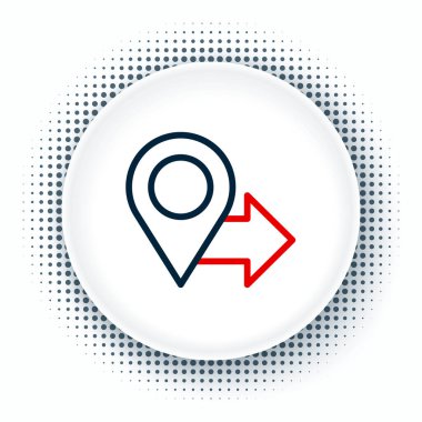 Çizgi Haritası simgesi beyaz arkaplanda izole edildi. Navigasyon, işaret, konum, harita, GPS, yön, yer, pusula, arama konsepti. Renkli taslak konsepti. Vektör