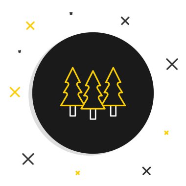 Çizgi Ağaçları simgesi beyaz arkaplanda izole edildi. Orman sembolü. Renkli taslak konsepti. Vektör