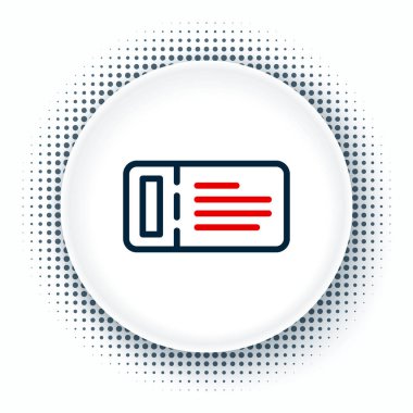 Gemi ikonu ile seyahat için Line Cruise bileti beyaz arka planda izole edildi. Yolcu gemisiyle seyahat edin. Cennete seyahatler. Renkli taslak konsepti. Vektör