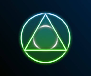 Parlayan neon çizgisi matematik ikonu siyah arkaplanda izole edildi. Renkli taslak konsepti. Vektör