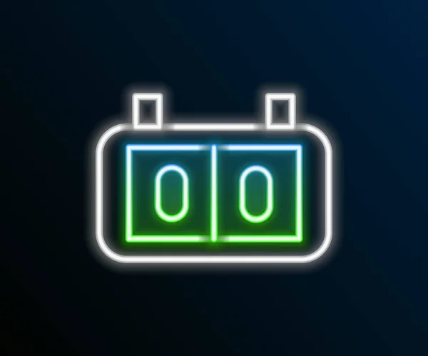 Gloeiende Neon Lijn Sport Mechanisch Scorebord Resultaat Display Pictogram Geïsoleerd — Stockvector