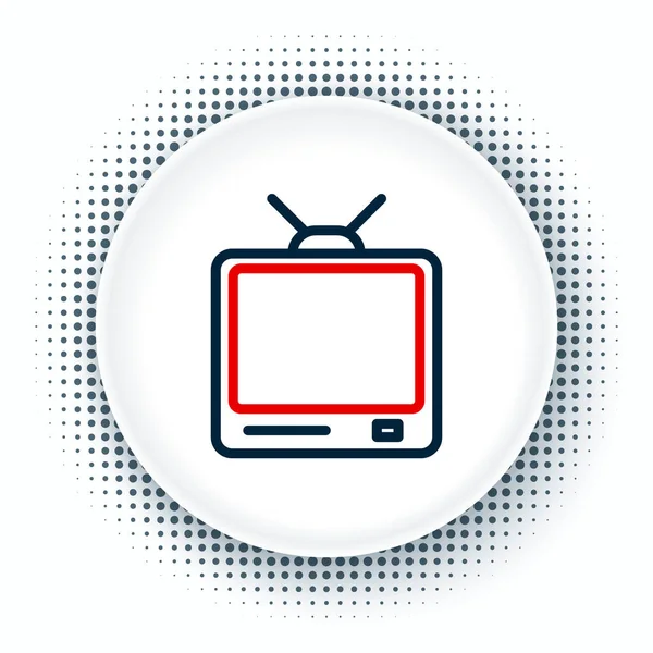 Retro Simgesi Beyaz Arkaplanda Izole Edildi Televizyon Tabelası Renkli Taslak — Stok Vektör