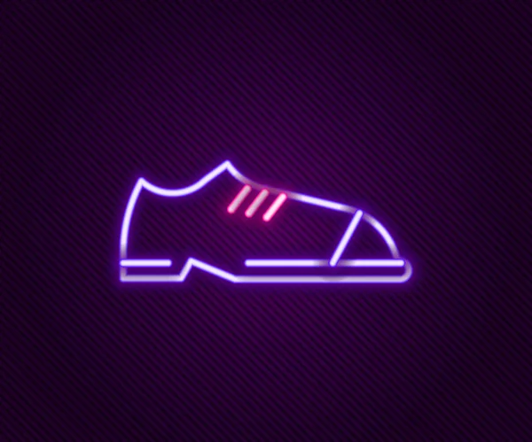 Glowing Neon Line Men Shoes Icon Isolated Black Background Colorful — Stock Vector