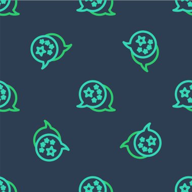 Çin bayrağının çizgi sembolü mavi arka planda izole edilmiş kusursuz desen. Vektör