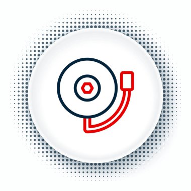 Hat zil simgesi beyaz arkaplanda izole edildi. Yangın alarmı. Servis zili, el zili işareti, uyarı sembolü. Renkli taslak konsepti. Vektör