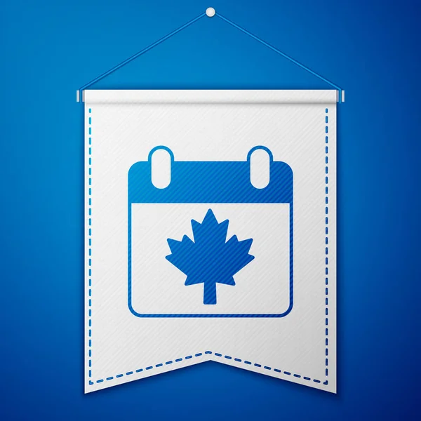 Mavi Kanada Mavi Arka Planda Akçaağaç Yaprağı Ikonu Olan Bir — Stok Vektör