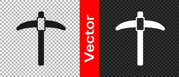 Черный Pickaxe Значок Изолирован Прозрачном Фоне Вектор — стоковый вектор