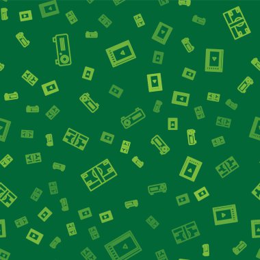 Satır Filmi, Film, Medya Projektörü, Kağıt Para Yığını ve Çevrimiçi Oynatma Klibi. Vektör