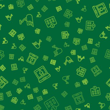 Çevrimiçi müze, güvenlik kamerası ve kusursuz şablon hakkında bilgi ayarla. Vektör