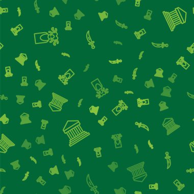 Medusa Gorgon, Parthenon ve Hançer hattını kusursuz bir şekilde ayarlayın. Vektör