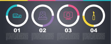 Şerit mezura, dikiş için yüksük, Deri ve Awl aletini ayarla. Ticari bilgi şablonu. Vektör