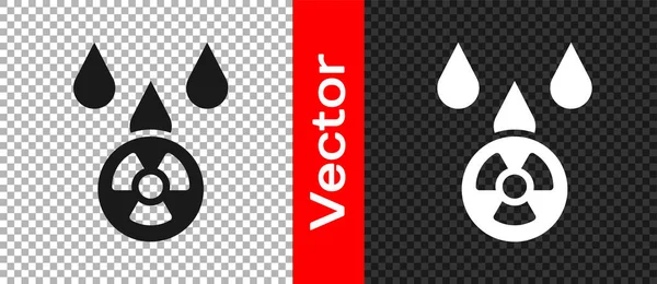 Zwarte Zure Regen Radioactieve Wolk Pictogram Geïsoleerd Transparante Achtergrond Effecten — Stockvector