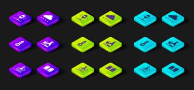 Şarabı İtalyan fiyaskosu şişesine koyun, şarap için ahşap fıçı, Meteoroloji termometresi, cam, bulut yağmuru ve ikon. Vektör