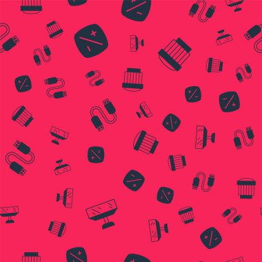 Softbox ışığını, maruz kalma tazminatını, USB kablo kablosunu ve kamera lensini kusursuz desene ayarlayın. Vektör