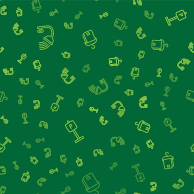 Duş başlığını ayarlayın, park yeri ve havluları düz konuma getirin. Vektör