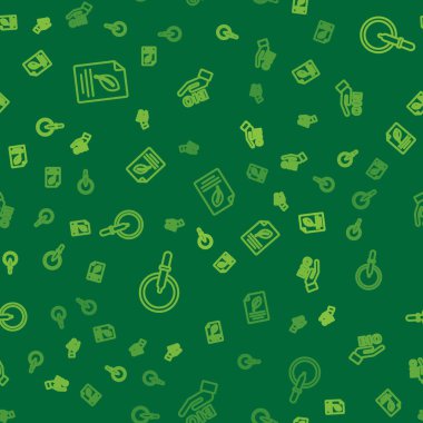 Yapraklı eko kağıdı, petri kabı pipetini ve biyosağlıklı yiyeceği pürüzsüz desene göre ayarla. Vektör