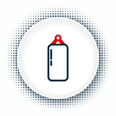 Çizgi Kum Torbası simgesi beyaz arkaplanda izole edildi. Renkli taslak konsepti. Vektör