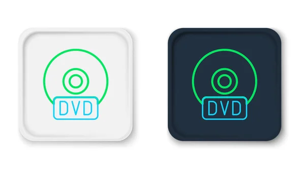 Zeile CD- oder DVD-Disk-Symbol isoliert auf weißem Hintergrund. Compact Disc Schild. Buntes Rahmenkonzept. Vektor — Stockvektor