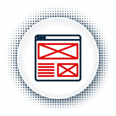 Satır Tarayıcı pencere simgesi beyaz arkaplanda izole edildi. Renkli taslak konsepti. Vektör