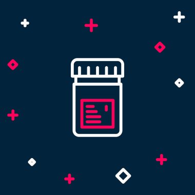 Biyolojik olarak aktif katkı maddeleri mavi arkaplanda izole edilmiş. Renkli taslak konsepti. Vektör