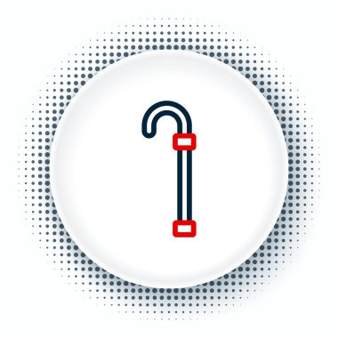 Beyaz arka planda izole edilmiş çizgi yürüyüşü çubuğu simgesi. Renkli taslak konsepti. Vektör