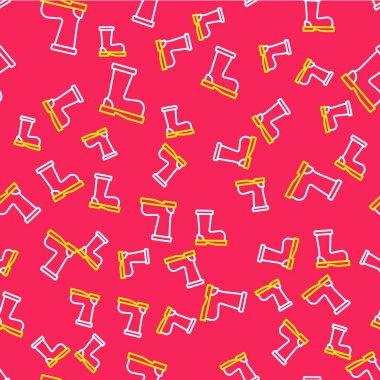 Çizme Ateş çizmeleri simgesi kırmızı arkaplanda izole edilmiş. Vektör