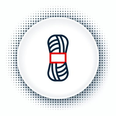 Çizgi İpliği simgesi beyaz arkaplanda izole edildi. El yapımı, örgü ya da terzi için etiket. Renkli taslak konsepti. Vektör