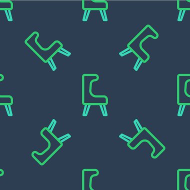 Hat Kol Koltuğu simgesi mavi arka planda izole edilmiş. Vektör