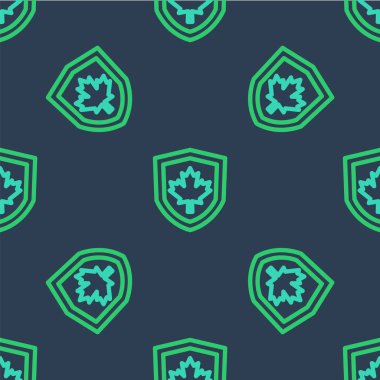 Kalkan simgesinde Kanada bayrağı mavi arka planda izole edilmiş. Vektör