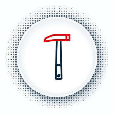 İtfaiyeci baltası simgesi beyaz arka planda izole edildi. Yangın baltası. Renkli taslak konsepti. Vektör